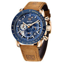 Load image into Gallery viewer, New Men Luxury Watches Leather Strap Waterproof Sport Quartz Chronograph Military Watch Men Clock
