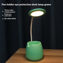 Load image into Gallery viewer, Creative USB Table Light Morden College Dorm Bedroom Study Led Desk Lamp Pen Container Macaroon Eye Protection Ring Table Lamp Decorative Table Lamp Cute Study Lamps for Bedroom Décor

