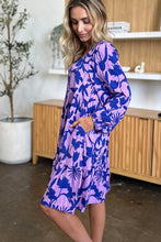 Load image into Gallery viewer, Double Take Full Size Printed Ruffle Hem Dress with Pocket Stylish &amp; Functional Women Dress
