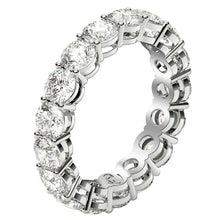 Load image into Gallery viewer, Round Cut Lab Grown Diamond Eternity Ring in 14k White Gold (3 cttw FG/VS2)
