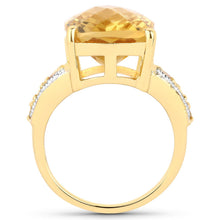 将图片加载到图库查看器，8.44 Carat Genuine Citrine and White Topaz .925 Sterling Silver Ring
