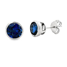 Load image into Gallery viewer, 1.10ct Created Sapphire Stud Earrings 10KT White Gold
