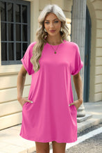 Load image into Gallery viewer, Short Sleeve Mini Dress with Pockets Casual &amp; Stylish Everyday Wear
