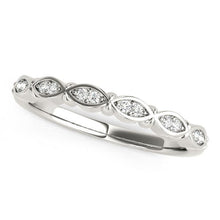 Load image into Gallery viewer, 14k White Gold Unique Infinity Design Diamond Wedding Band (1/10 cttw)

