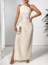 将图片加载到图库查看器，One Shoulder Sleeveless Maxi Dress Elegant &amp; Sophisticated Evening Wear Women Luxury Party Dress
