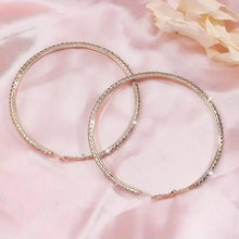 Load image into Gallery viewer, Women's Rhinestone Hoop Earrings – Large Stainless Steel Bling Hoops
