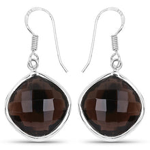 Load image into Gallery viewer, 22.80 Carat Genuine Smoky Quartz .925 Sterling Silver Earrings
