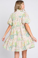 Load image into Gallery viewer, Floral Eyelet Lace Puff Sleeve Mini Summer Dress – Fluttering, Feminine and Playful Floral Eyelet Lace Mini Dress with Puff Sleeves
