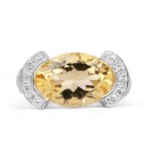 将图片加载到图库查看器，4.55 Carat Genuine Citrine and White Diamond .925 Sterling Silver Ring
