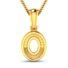 将图片加载到图库查看器，0.17 Carat Genuine White Diamond 14K Yellow Gold Semi Mount Pendant - holds 7x5mm Oval Gemstone
