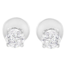 Load image into Gallery viewer, 14K White Gold 1/2 Cttw Pie-Cut Diamond Solitaire Stud Earrings (H-I Color, SI1-SI2 Clarity)
