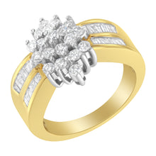 Load image into Gallery viewer, 10K Yellow Gold 1.0 Cttw Marquise Composite Diamond Cluster Cocktail Ring (H-I Color, SI2-I1 Clarity) - Size 7
