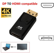将图片加载到图库查看器，4K DP To HDMI-compatible 1080P Adapter And DP To HDMI-compatible DP Video Audio Connector For PC Laptop Monitor Projector
