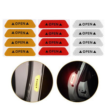 将图片加载到图库查看器，4PCS Car Accessories Car Stickers Reflective Warning Sticker Wheel Eyebrows Door Opening Sticker Diamond Wheel Reflective Strip Universal Door Open Reflective Warning Stickers Auto Open Sign Anti-Collision Safety Reflective Decal Tape
