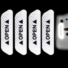 将图片加载到图库查看器，4PCS Car Accessories Car Stickers Reflective Warning Sticker Wheel Eyebrows Door Opening Sticker Diamond Wheel Reflective Strip Universal Door Open Reflective Warning Stickers Auto Open Sign Anti-Collision Safety Reflective Decal Tape
