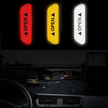 将图片加载到图库查看器，4PCS Car Accessories Car Stickers Reflective Warning Sticker Wheel Eyebrows Door Opening Sticker Diamond Wheel Reflective Strip Universal Door Open Reflective Warning Stickers Auto Open Sign Anti-Collision Safety Reflective Decal Tape
