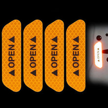 将图片加载到图库查看器，4PCS Car Accessories Car Stickers Reflective Warning Sticker Wheel Eyebrows Door Opening Sticker Diamond Wheel Reflective Strip Universal Door Open Reflective Warning Stickers Auto Open Sign Anti-Collision Safety Reflective Decal Tape

