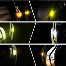 将图片加载到图库查看器，4PCS Car Accessories Car Stickers Reflective Warning Sticker Wheel Eyebrows Door Opening Sticker Diamond Wheel Reflective Strip Universal Door Open Reflective Warning Stickers Auto Open Sign Anti-Collision Safety Reflective Decal Tape

