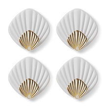 将图片加载到图库查看器，4pcs Creative Shell Shape Wall Hanging Hook Punch-free Strong Adhesive Hook Bathroom Kitchen Wall-mounted Seamless Sticky Hook  Shell Hook Non-Punching Strong Adhesive Adhesive Hook Bearing Door Behind Wall Bathroom Kitchen Key Holder
