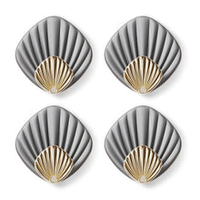 将图片加载到图库查看器，4pcs Creative Shell Shape Wall Hanging Hook Punch-free Strong Adhesive Hook Bathroom Kitchen Wall-mounted Seamless Sticky Hook  Shell Hook Non-Punching Strong Adhesive Adhesive Hook Bearing Door Behind Wall Bathroom Kitchen Key Holder
