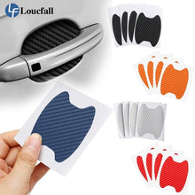 将图片加载到图库查看器，4Pcs/Set Car Door Sticker Carbon Fiber Scratches Resistant Cover Auto Handle Protection Film Exterior Styling Accessories New Car Door Handle Cup Scratch Protector Scratches Protective Films Clear Side Sticker Scratches Car Door Protector Films
