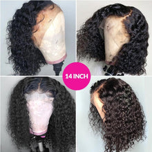 将图片加载到图库查看器，4X4 Water Wave Short Bob Wig 8-12Inches Best Human Hair Wigs For Black Woman Brazilian Pre Plucked Baby Hairs Jerry Curl Wigs Wigs For Black Women Gifts for Girlfriends
