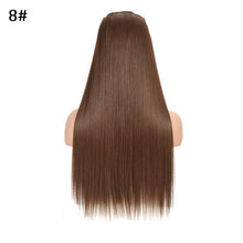 Load image into Gallery viewer, 5 Clip In Hair Extension Heat Resistant Fake Hairpieces Long Wavy Hairstyles Synthetic Clip Golden On Hair Extensions Straight Hair Extensions with Invisible Fish Line Layered Hairpiece
