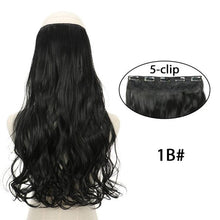 Load image into Gallery viewer, 5 Clip In Hair Extension Heat Resistant Fake Hairpieces Long Wavy Hairstyles Synthetic Clip Golden On Hair Extensions Straight Hair Extensions with Invisible Fish Line Layered Hairpiece

