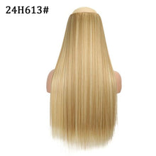 Load image into Gallery viewer, 5 Clip In Hair Extension Heat Resistant Fake Hairpieces Long Wavy Hairstyles Synthetic Clip Golden On Hair Extensions Straight Hair Extensions with Invisible Fish Line Layered Hairpiece
