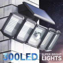 Load image into Gallery viewer, 5 Heads Solar 300 LED Light Outdoor Motion Sensor Waterproof Wide-angle Illumination Wall Lamp
