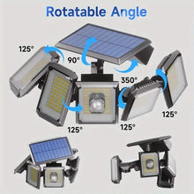 Load image into Gallery viewer, 5 Heads Solar 300 LED Light Outdoor Motion Sensor Waterproof Wide-angle Illumination Wall Lamp
