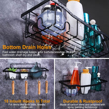 Load image into Gallery viewer, 5-Pack: Shower Caddy Shelves with 18 Inbuilt Hooks
