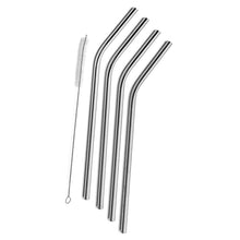 将图片加载到图库查看器，5-Pack: Stainless Steel Bend Or Straight Drinking Straws

