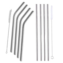 将图片加载到图库查看器，5-Pack: Stainless Steel Bend Or Straight Drinking Straws
