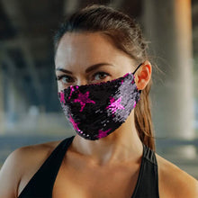 Load image into Gallery viewer, 5-Pack: Star Struck Cotton Reversible Sequin Fashion Face Masks With Adjustable Ear Loops
