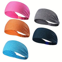 Load image into Gallery viewer, 5-Pack: Unisex Sports Fitness Headband and Sweatband
