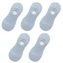 Load image into Gallery viewer, 5 Pairs Female Silicone non-slip invisible Socks Summer Solid Color Mesh Ankle Boat Socks Female Cotton Slipper No show Socks For Women
