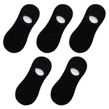 Load image into Gallery viewer, 5 Pairs Female Silicone non-slip invisible Socks Summer Solid Color Mesh Ankle Boat Socks Female Cotton Slipper No show Socks For Women
