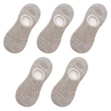 Load image into Gallery viewer, 5 Pairs Female Silicone non-slip invisible Socks Summer Solid Color Mesh Ankle Boat Socks Female Cotton Slipper No show Socks For Women
