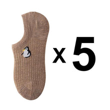 Load image into Gallery viewer, 5 Pairs Kawaii Cute Animal Print Socks Set Invisible Happy Fashion Ankle Funny Socks Set Girl Cotton Summer Silicone Non-slip Boat Socks Ankle Socks For Men And Women
