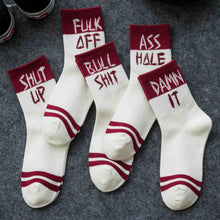 Load image into Gallery viewer, 5-Pairs Unisex English Letter Street Fashion Cool Socks

