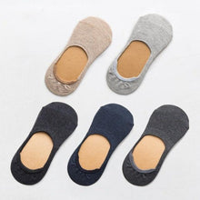 Load image into Gallery viewer, 5 Pairs Women Cotton Low Cut Socks Solid Snowflake Soft Summer Silicone Non-slip Deep Mouth Prevent Heel Loss Slipper Socks For Women

