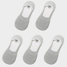 Load image into Gallery viewer, 5 Pairs Women Cotton Low Cut Socks Solid Snowflake Soft Summer Silicone Non-slip Deep Mouth Prevent Heel Loss Slipper Socks For Women
