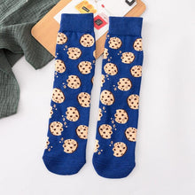 Load image into Gallery viewer, Women's Colorful Cotton Socks Fruits Banana Avocado Lemon Egg Cookie Donuts Food Happy Color Socks
