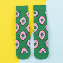 Load image into Gallery viewer, Women's Colorful Cotton Socks Fruits Banana Avocado Lemon Egg Cookie Donuts Food Happy Color Socks

