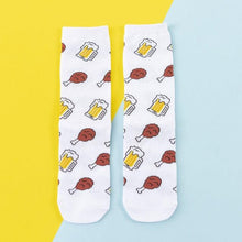 Load image into Gallery viewer, Women's Colorful Cotton Socks Fruits Banana Avocado Lemon Egg Cookie Donuts Food Happy Color Socks
