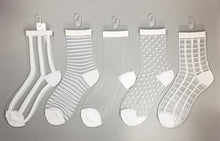 Load image into Gallery viewer, 5 Pairs Young Girl Funny Cute Fashion Colorful Candy Dot Red Lips Wave Socks Sweet Women Thin Summer Ankle Crystal Sheer Socks For Women
