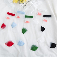 Load image into Gallery viewer, 5 Pairs Young Girl Funny Cute Fashion Colorful Candy Dot Red Lips Wave Socks Sweet Women Thin Summer Ankle Crystal Sheer Socks For Women
