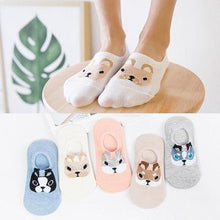 Load image into Gallery viewer, 5 Pairs/Set Women's Cotton Happy Cute Cat Short Socks Print Cartoon Animal Casual Summer Socks Red Heart Funny Ankle Socks Pure Cotton Socks For Men And Women
