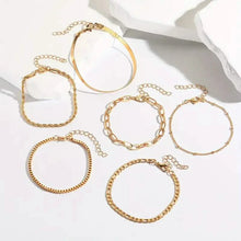 将图片加载到图库查看器，5-Piece: Elegant Multi-Layered Chain Bracelet Set
